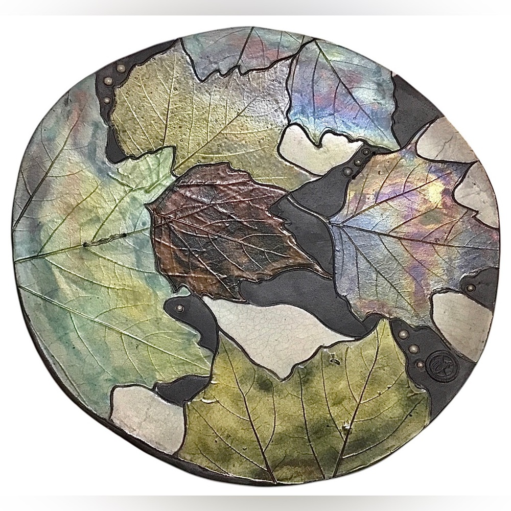 Beautiful Handmade Raku Pottery Plate